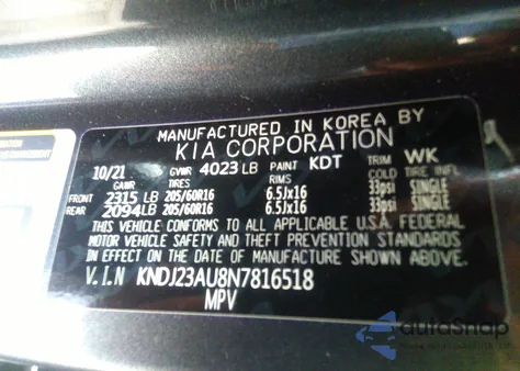 2022 Kia Soul Lx from USA, damaged, VIN KNDJ23AU8N7816518